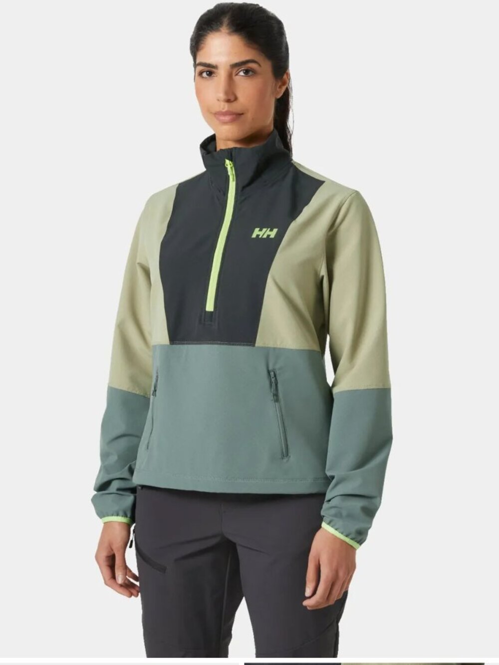 Helly Hansen Women's Cascade Shield Anorak 485 GREY CACTUS XL NWT